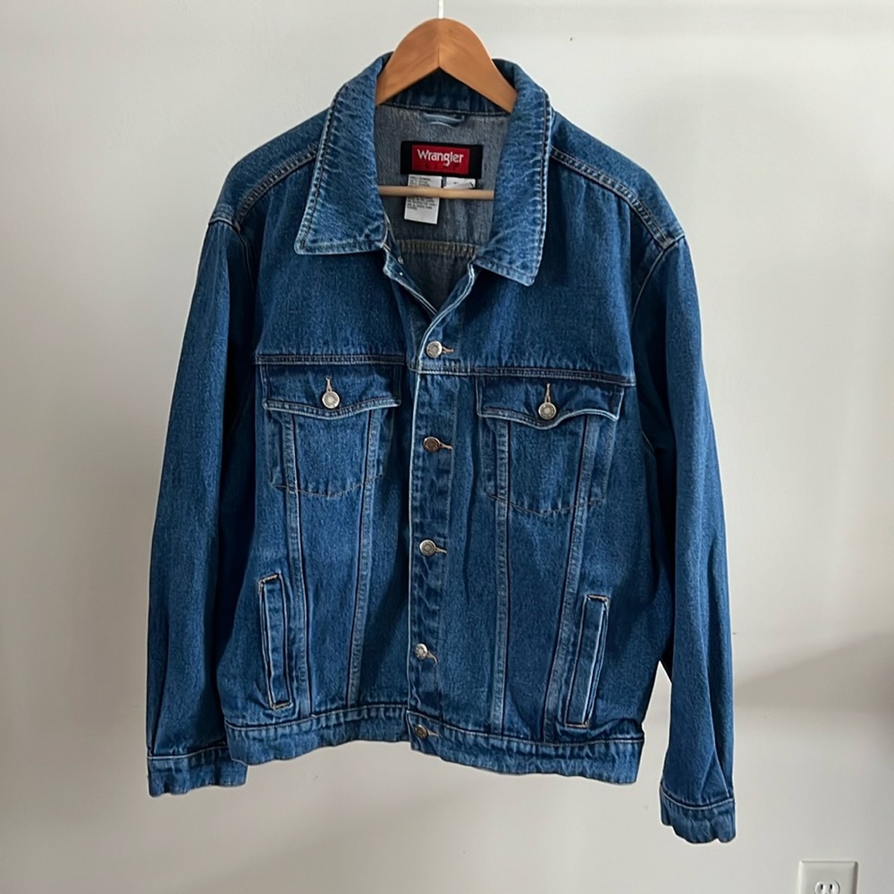 Wrangler Hero Denim Blue Jean (Truckers) Jacket Size XL - RN# 15101